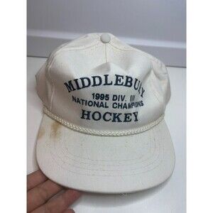 VINTAGE middlebury cap 1995 DIV. III national champions hockey HAT CAP